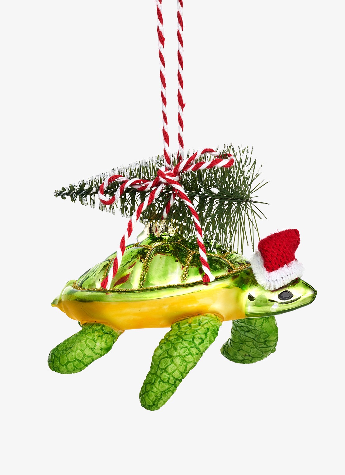 Sass & Belle Schildpad kersthanger 7,8 cm - voorkant groen