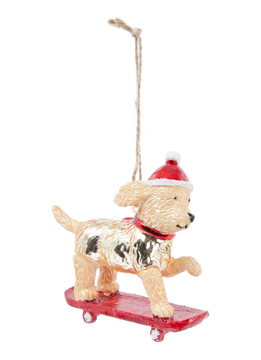 Sass & Belle Skateboarding Cockapoo Shaped Bauble 8,8 cm - voorkant 2 multicolor