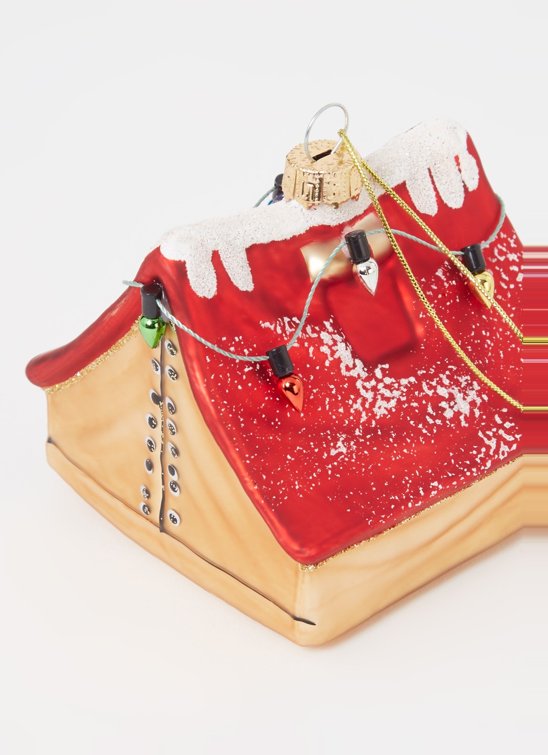 Sass & Belle Tent kersthanger 9 cm  - detail steenrood