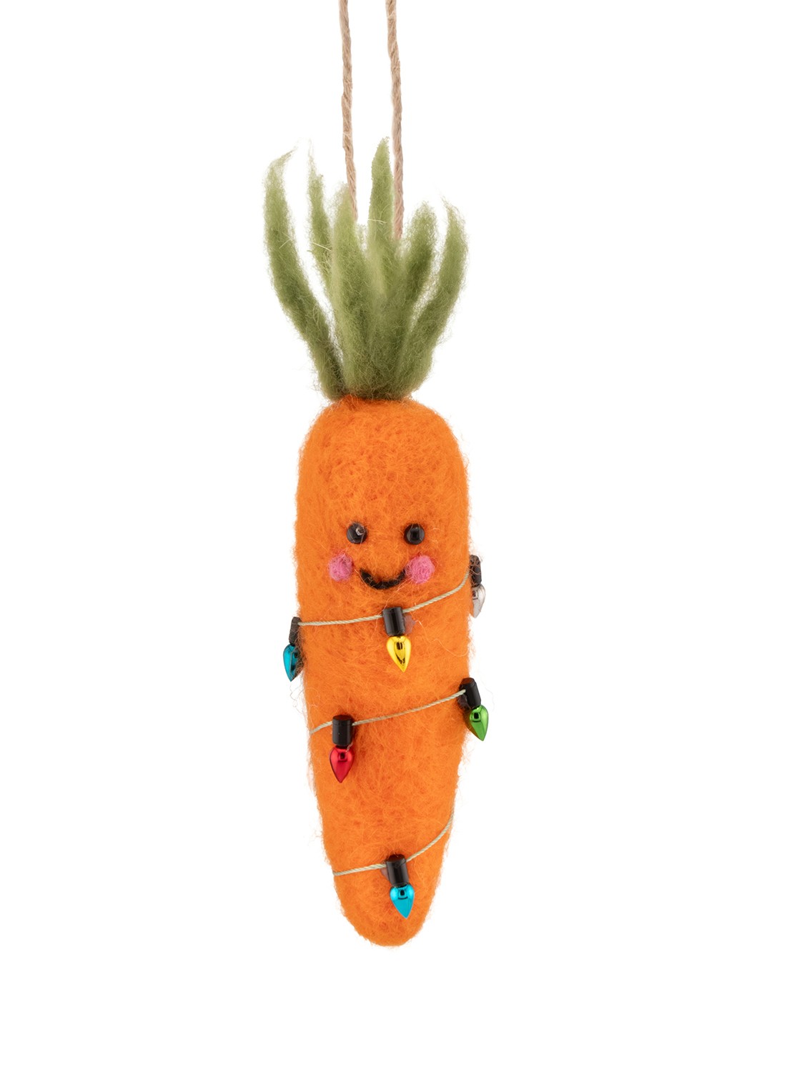 Sass & Belle Wortel kersthanger 15 cm - voorkant orange