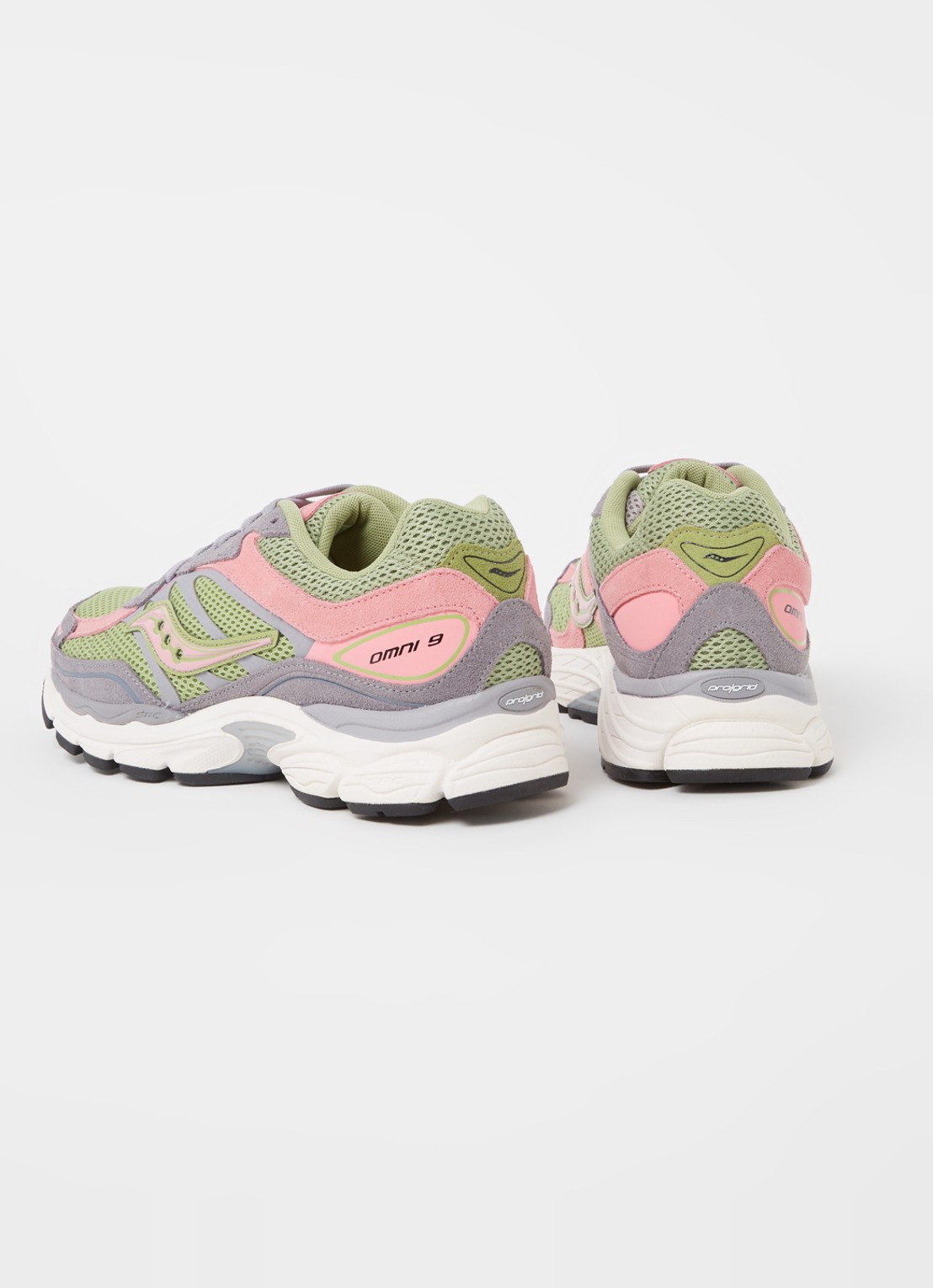Saucony ProGrid Omni 9 sneaker met suède details - detail 2 grijs