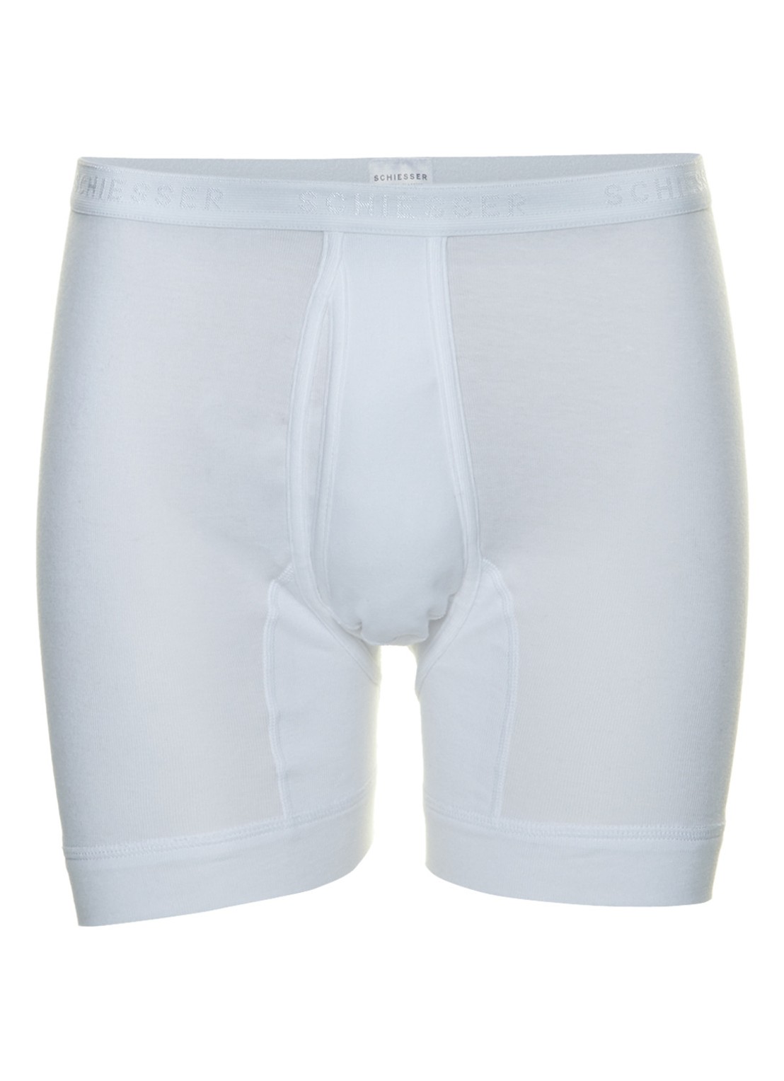 Schiesser Boxershort in uni - voorkant 3 wit