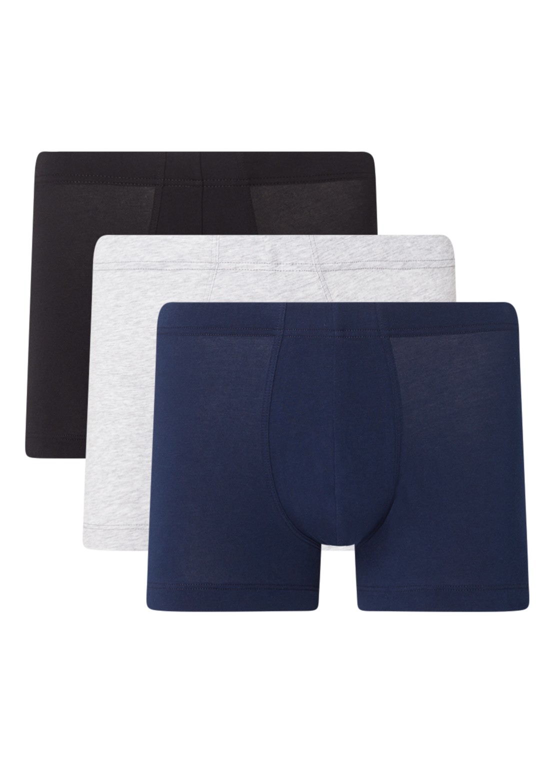 Schiesser Boxershorts in 3-pack - voorkant zwart