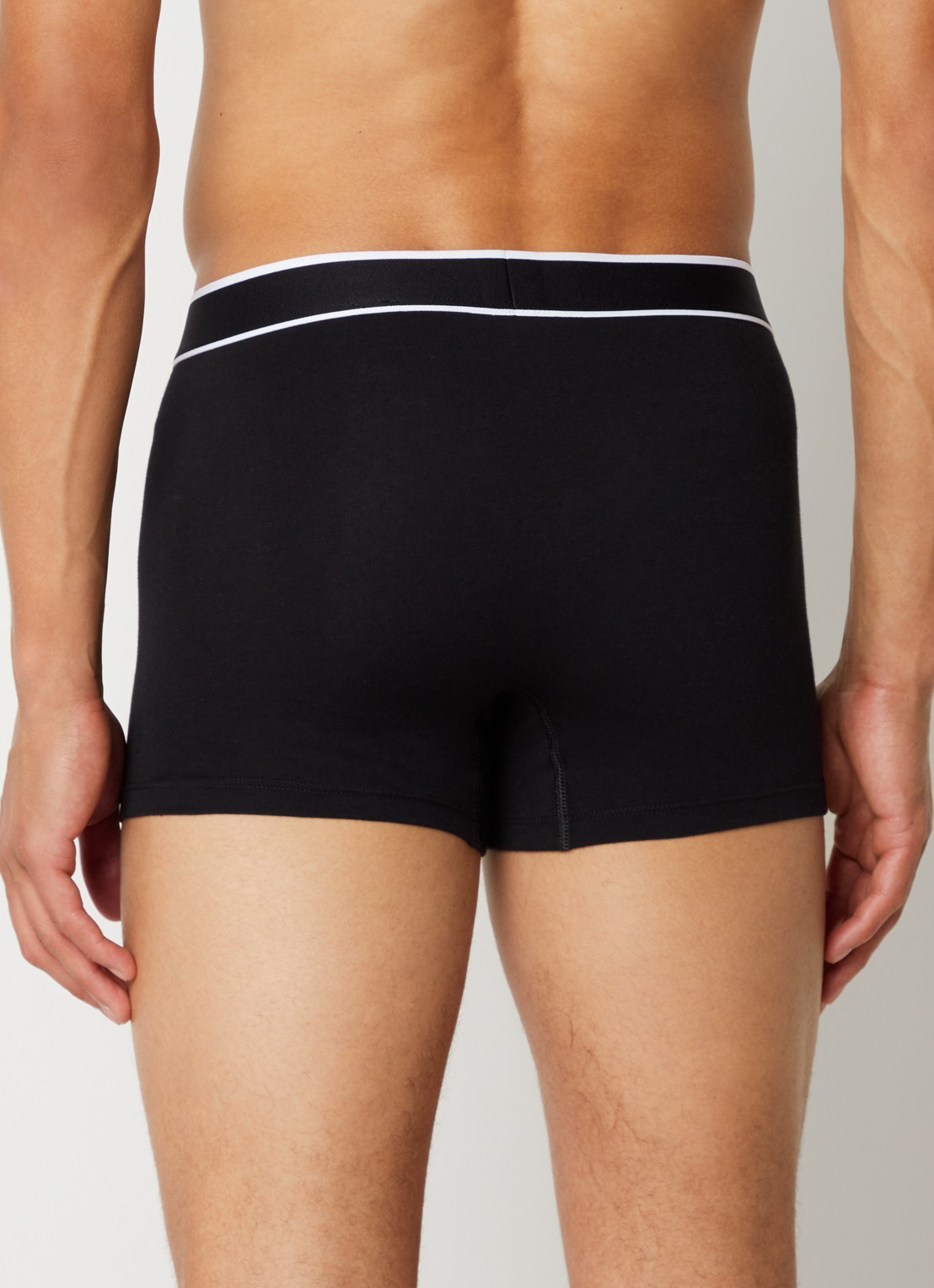 Schiesser Boxershorts met logoband in 3-pack - achterkant 4 zwart