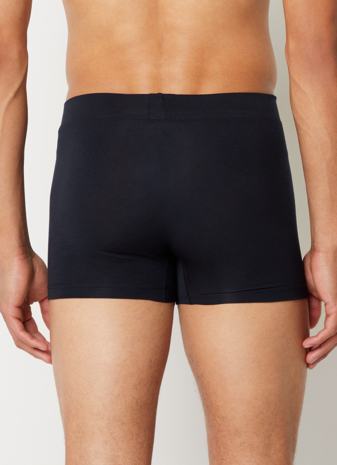 Schiesser Long Life Soft boxershort in uni - achterkant 4 donkerblauw