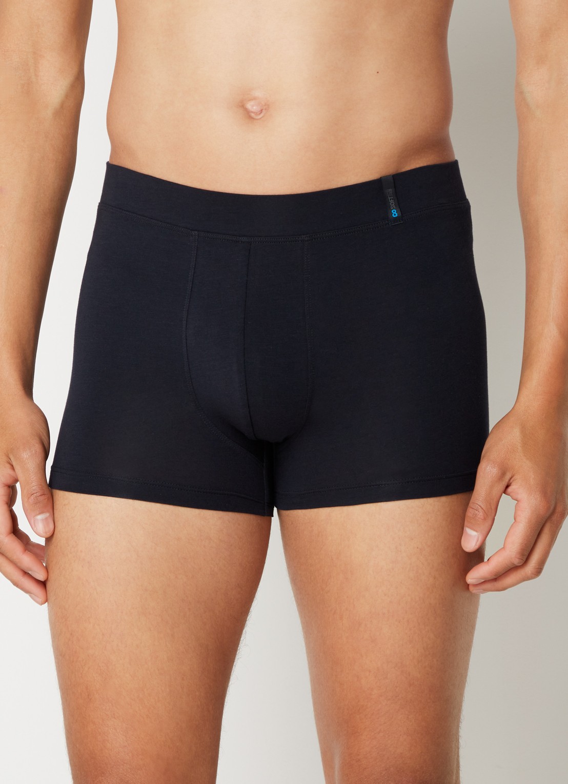 Schiesser Long Life Soft boxershort in uni - detail donkerblauw