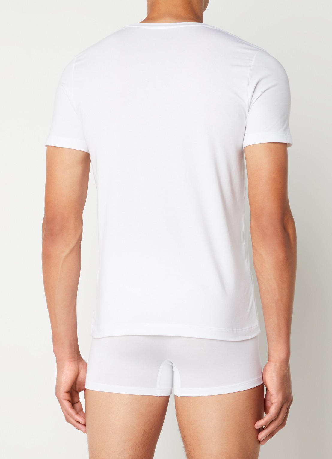 Schiesser Long Life Soft T-shirt met V-hals - achterkant 2 wit