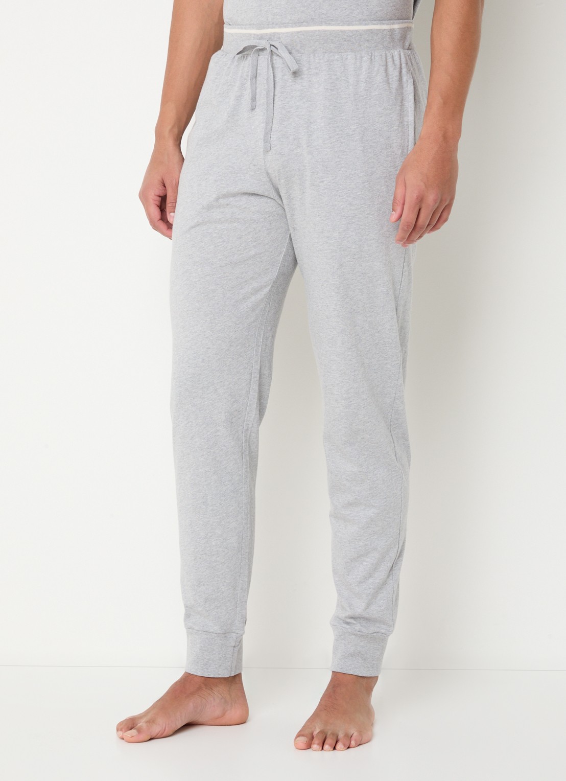 Schiesser Pyjamabroek met steekzakken - detail grijsmele