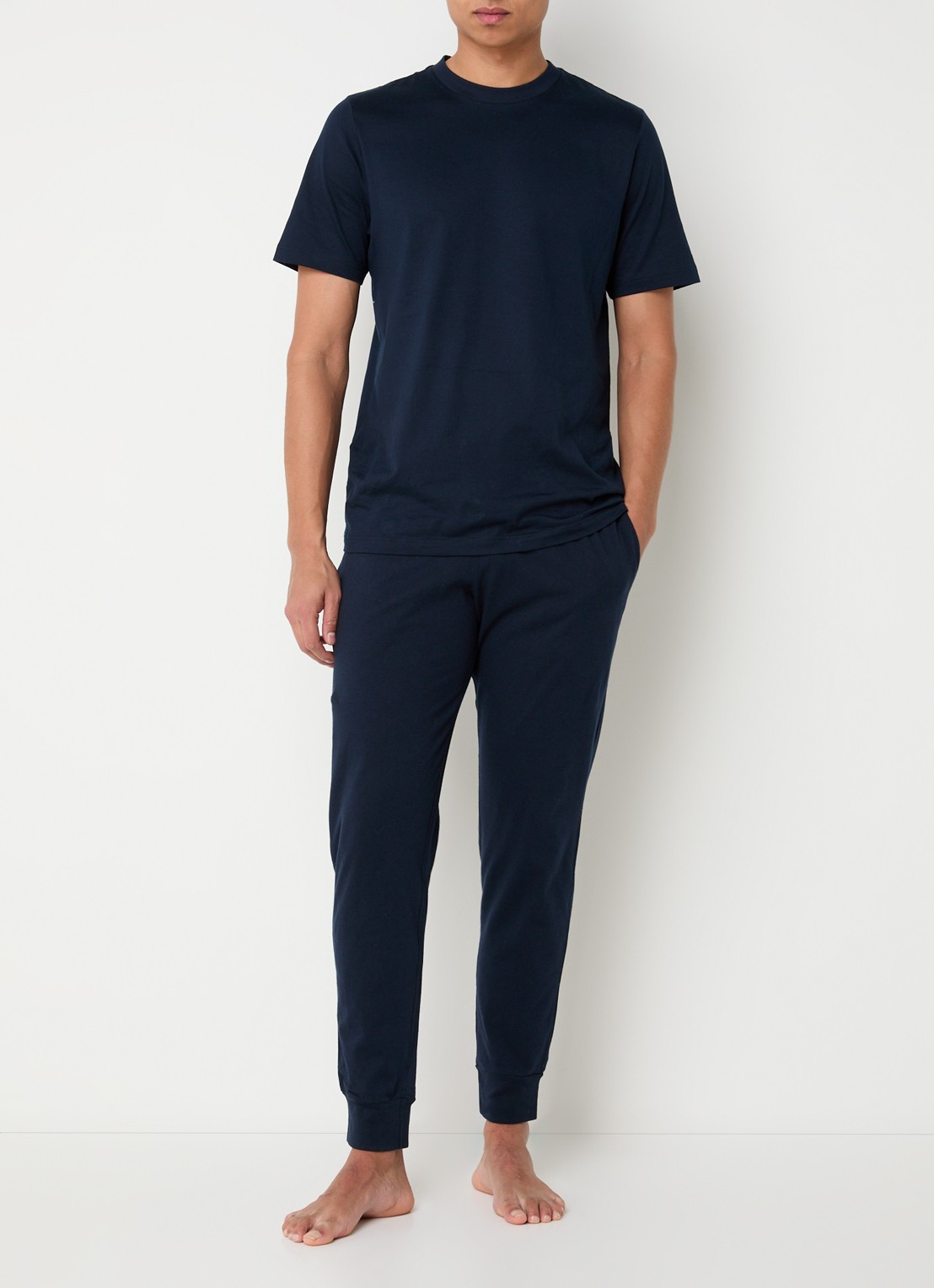 Schiesser Pyjamabroek met steekzakken - voorkant 3 donkerblauw