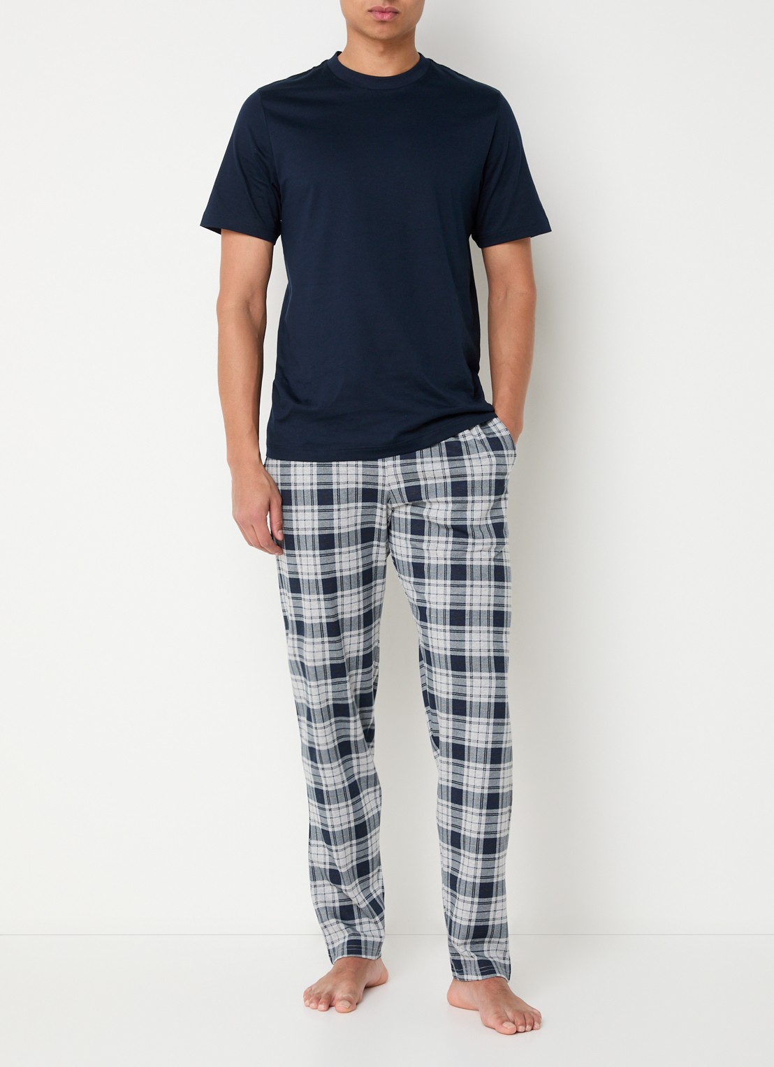 Schiesser Pyjamabroek met steekzakken - voorkant 3 grijs