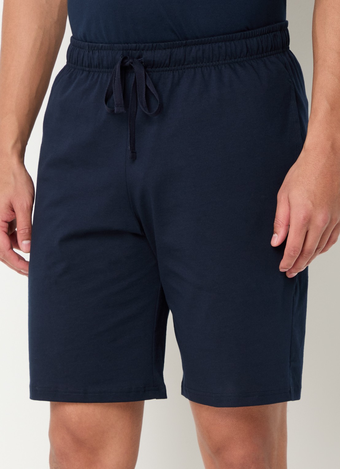 Schiesser Straight fit korte pyjamabroek met steekzakken - detail 2 donkerblauw