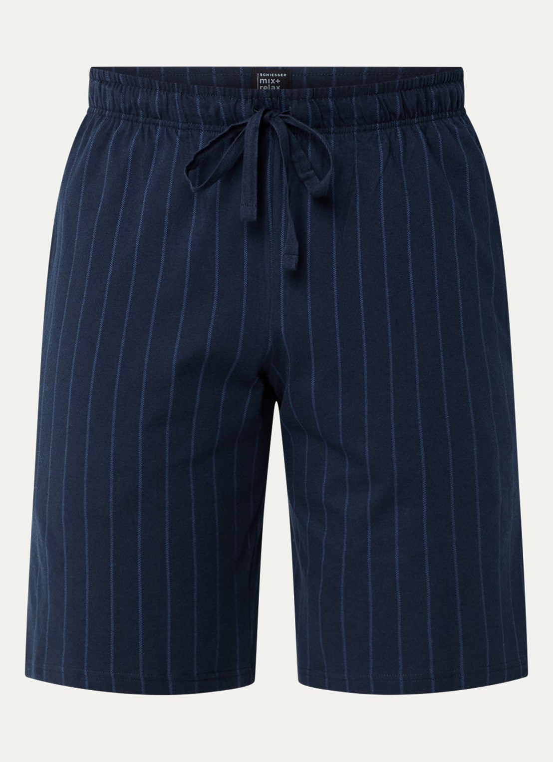 Schiesser Straight fit korte pyjamabroek met steekzakken - voorkant 3 blauw