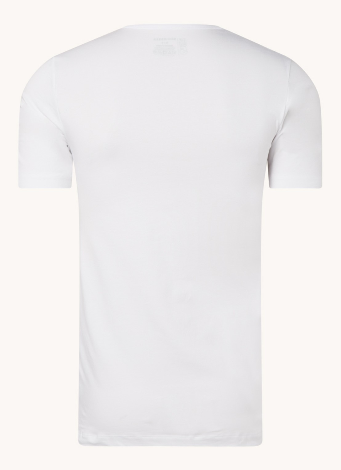 Schiesser T-shirt van  katoen in 2-pack - achterkant wit
