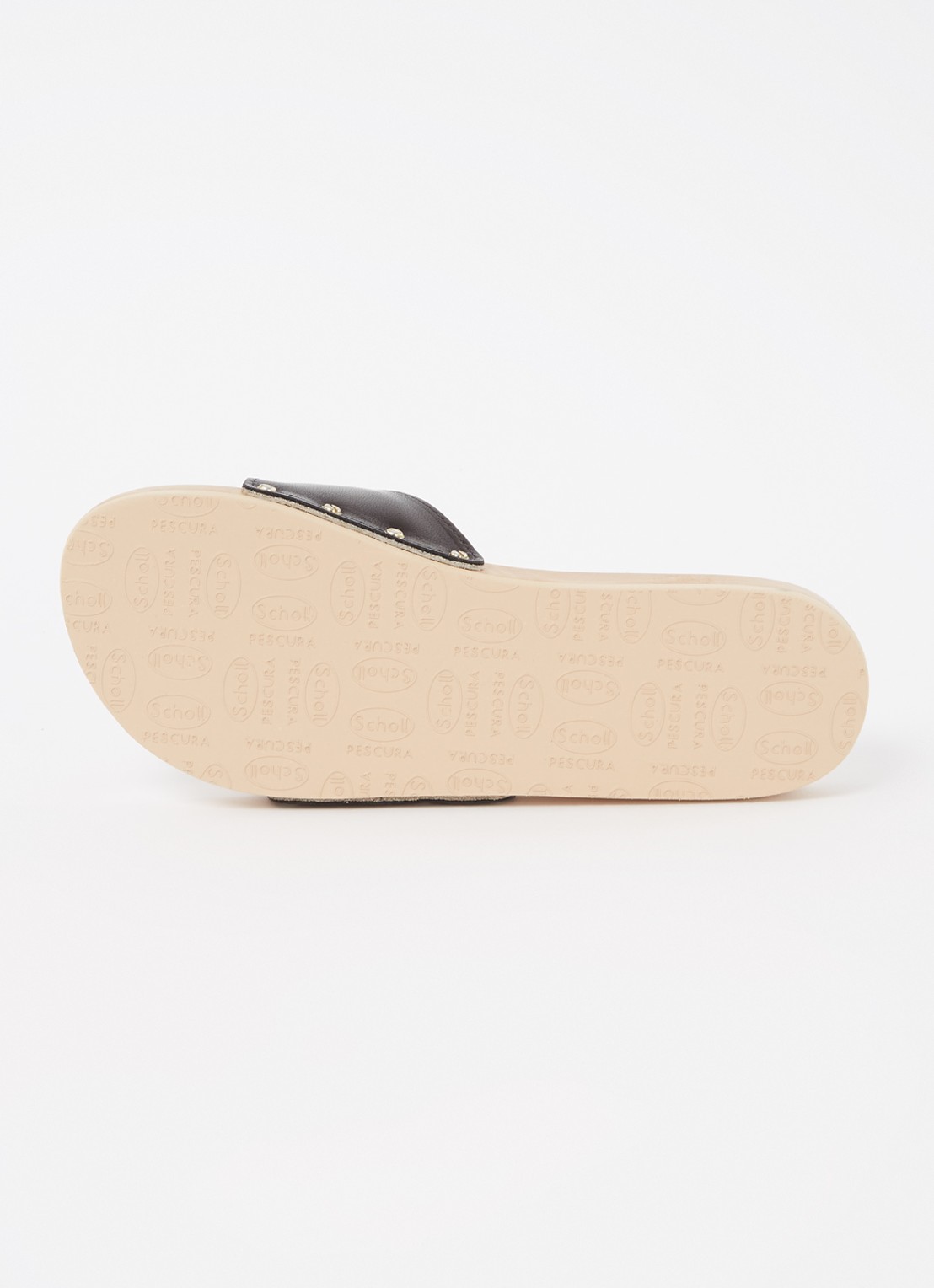 Scholl Persura slipper van leer - detail 5 zwart