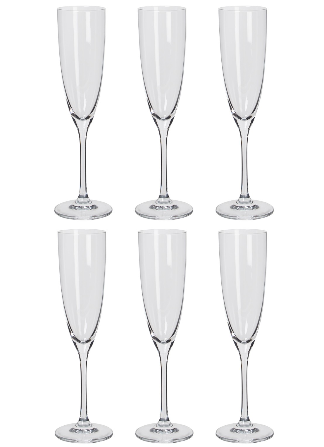 Schott Zwiesel Classico champagneglas 21 cl set van 6  - voorkant 2 transparant