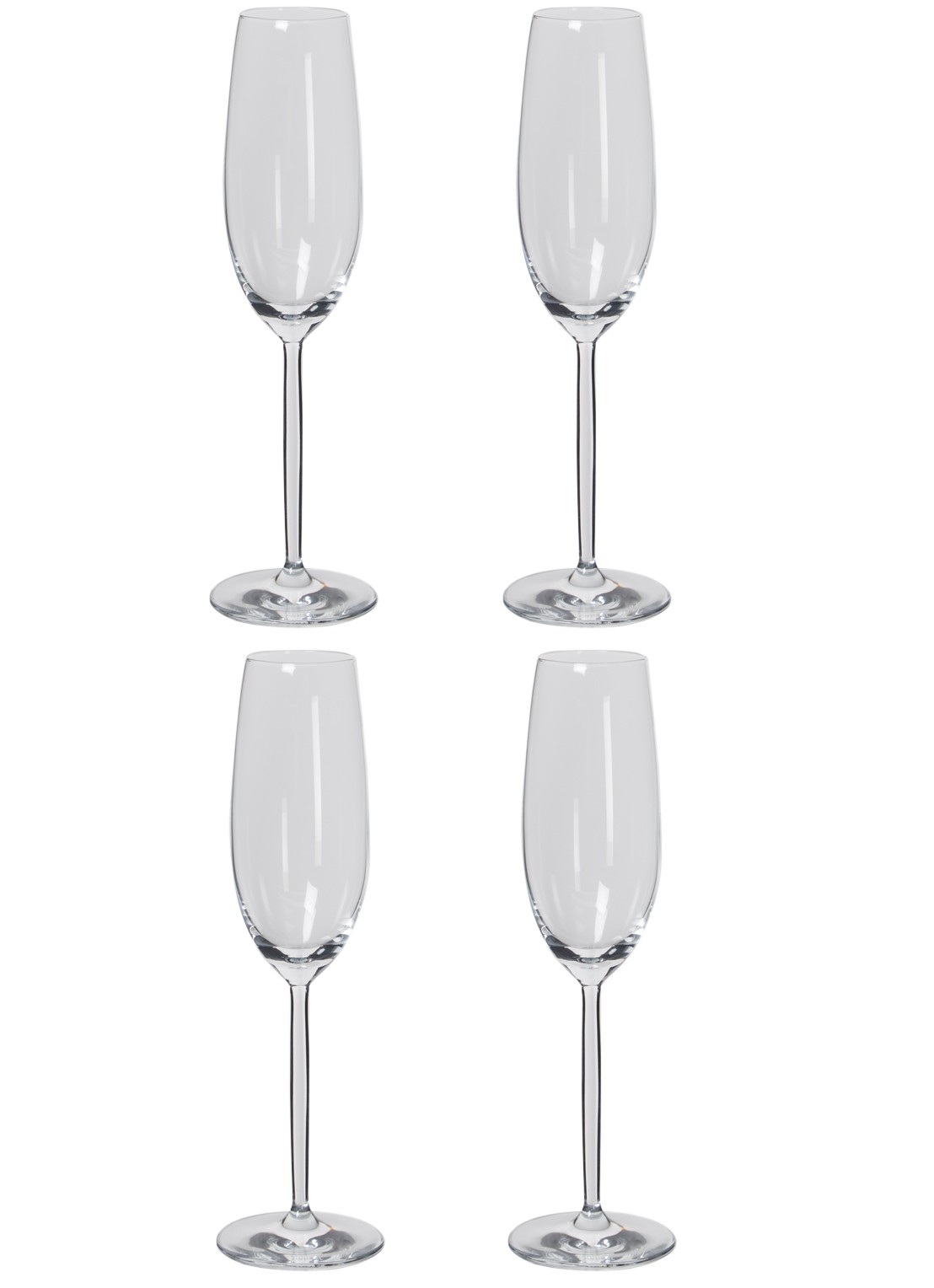 Schott Zwiesel Muse champagneglas 22 cl set van 4 - voorkant transparant