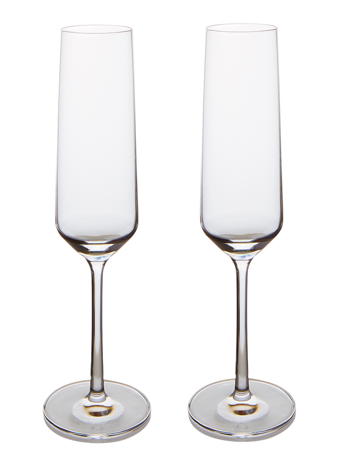 Schott Zwiesel Pure champagneglas 21,5 cl set van 2 - voorkant 2 transparant