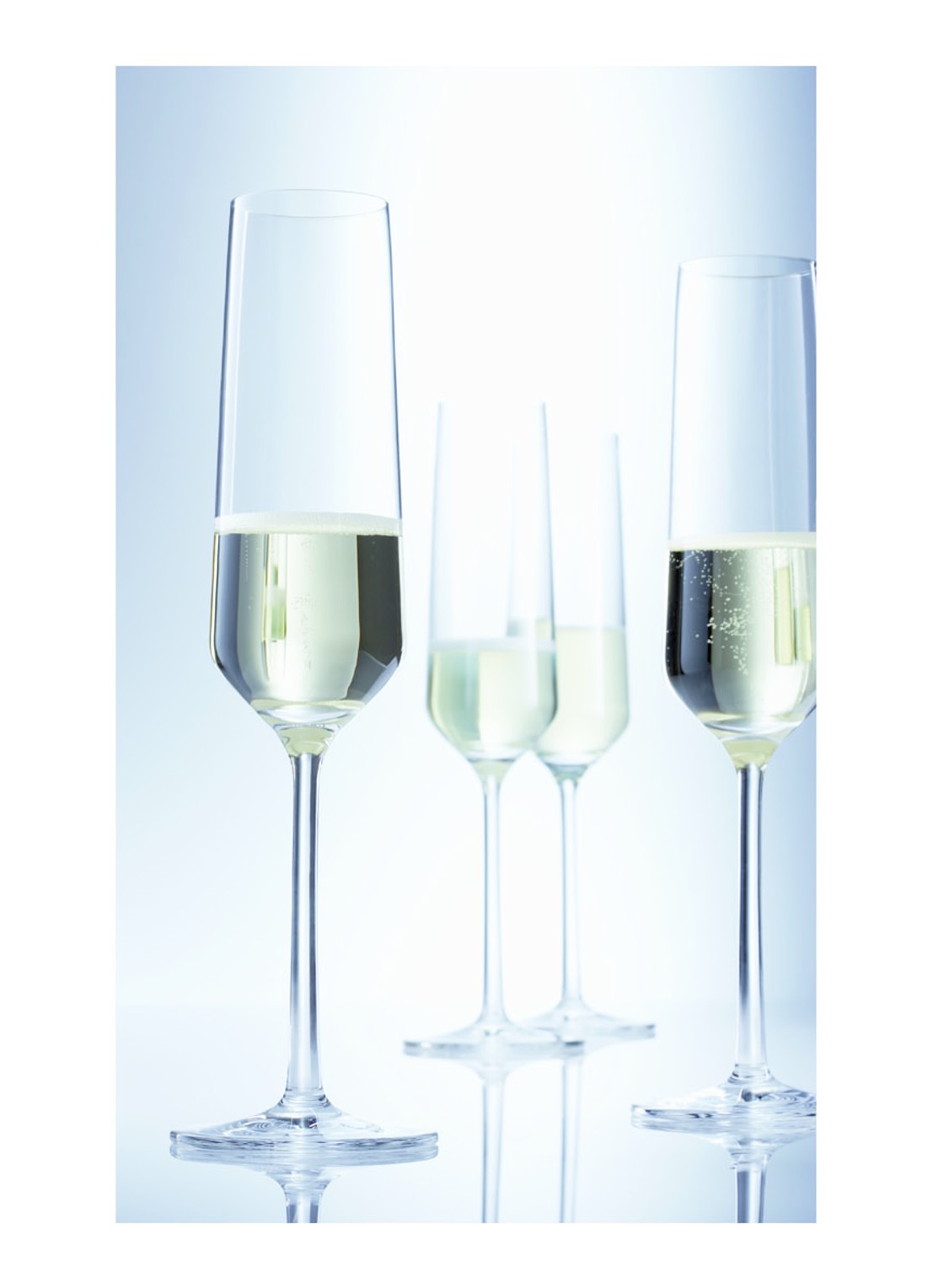 Schott Zwiesel Pure champagneglas 21,5 cl set van 2 - voorkant 3 transparant