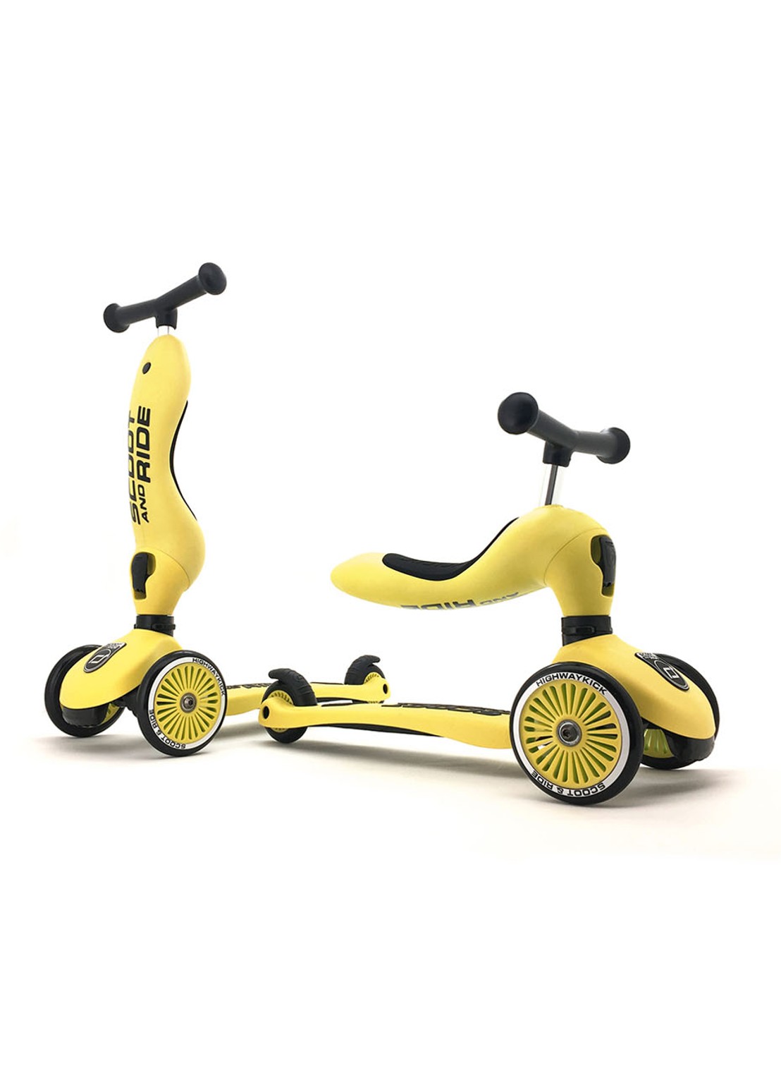 Scoot&Ride Highwaykick 1 loopfiets en step - detail 3 geel