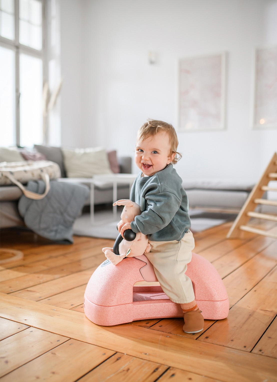 Scoot&Ride My First 3-in-1 loopwagen  - voorkant 2 roze