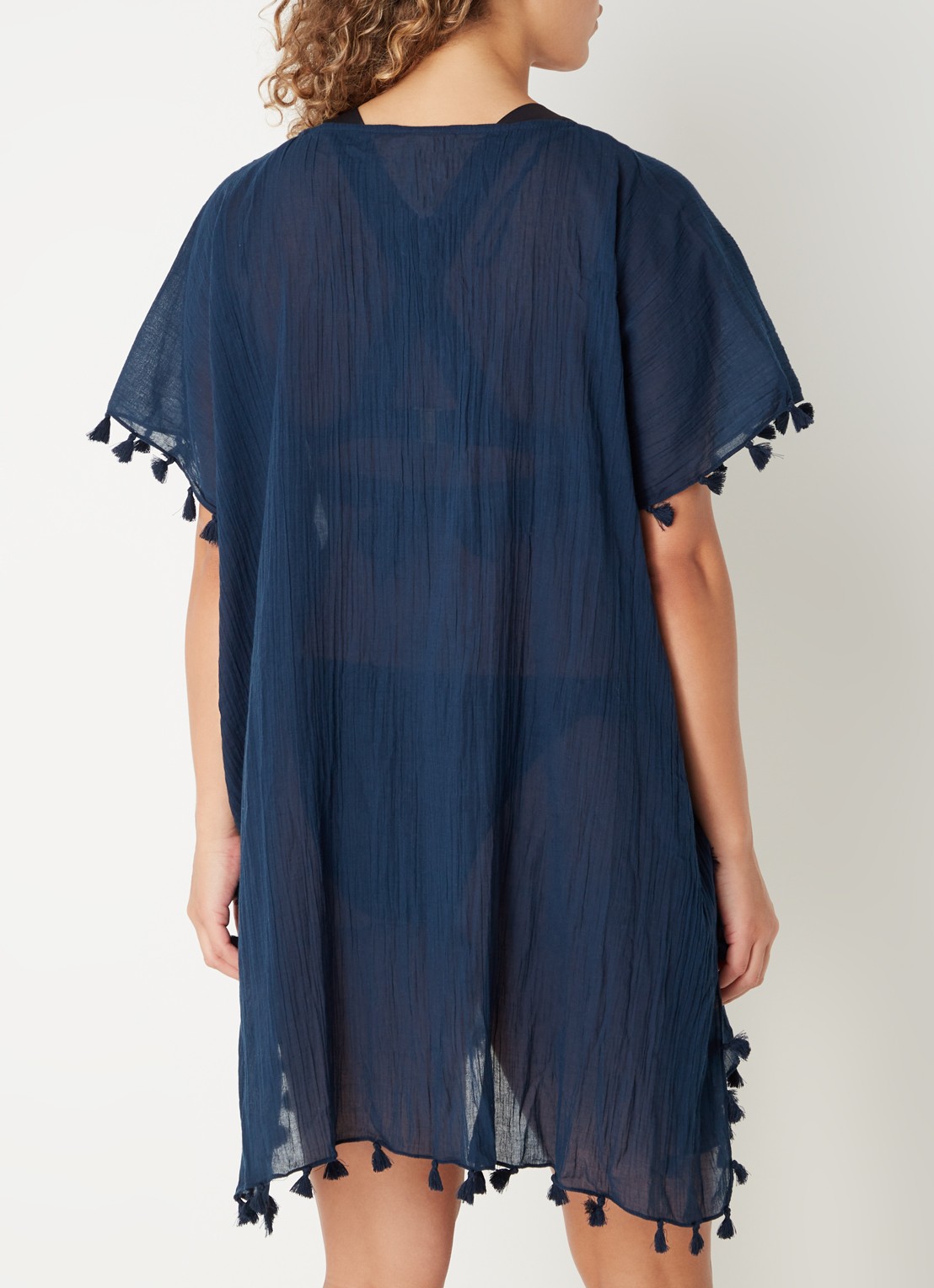 Seafolly Amnesia kaftan van katoen - achterkant 4 indigo