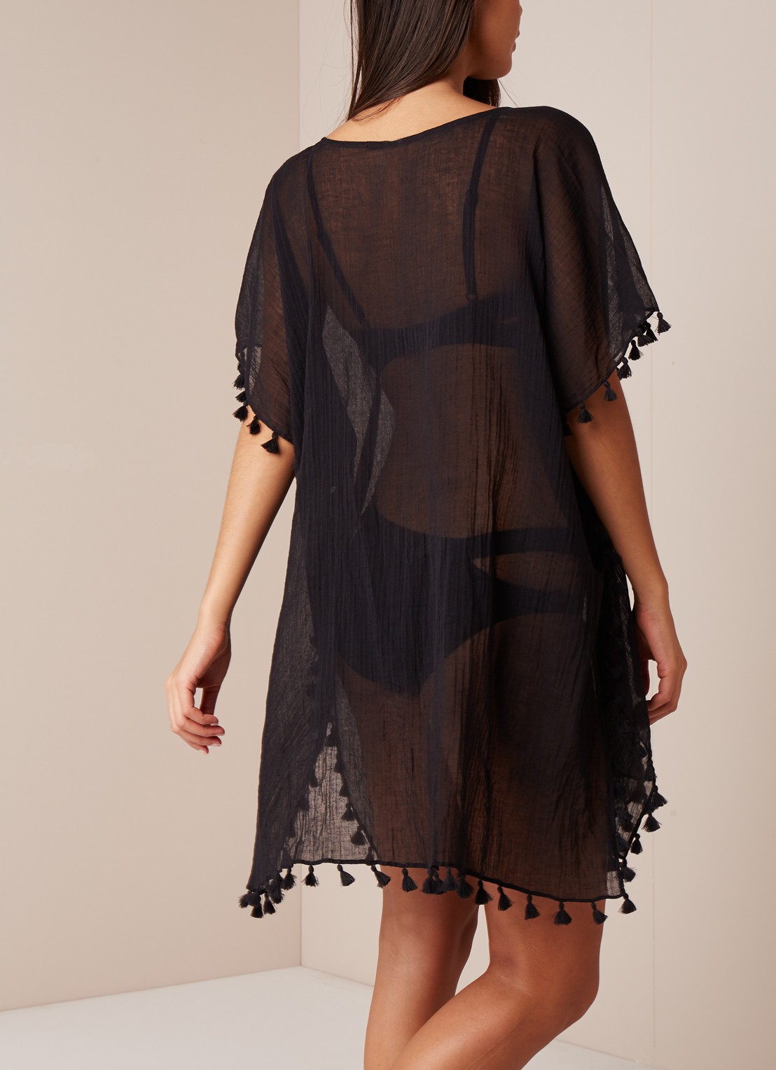 Seafolly Amnesia kaftan - achterkant zwart