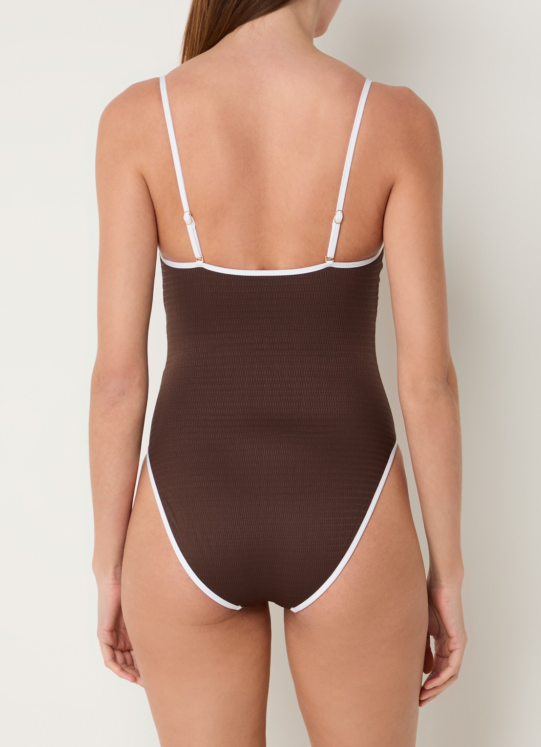 Seafolly Badpak met uitneembare vulling - achterkant 3 chocoladebruin