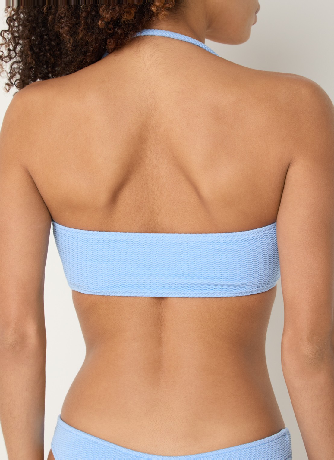 Seafolly Bandeau bikinitop met structuur - achterkant 3 lichtblauw