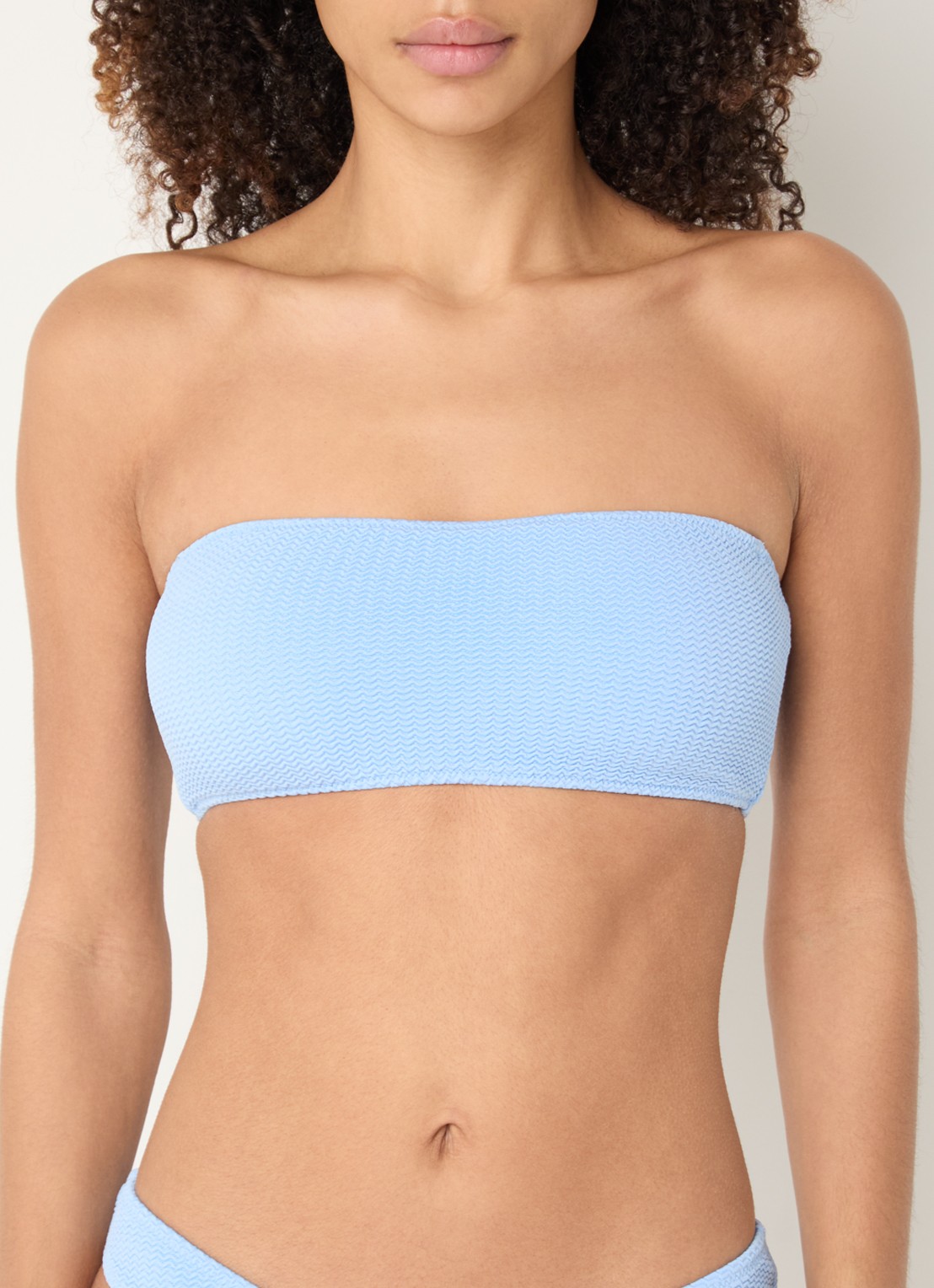 Seafolly Bandeau bikinitop met structuur - detail 5 lichtblauw