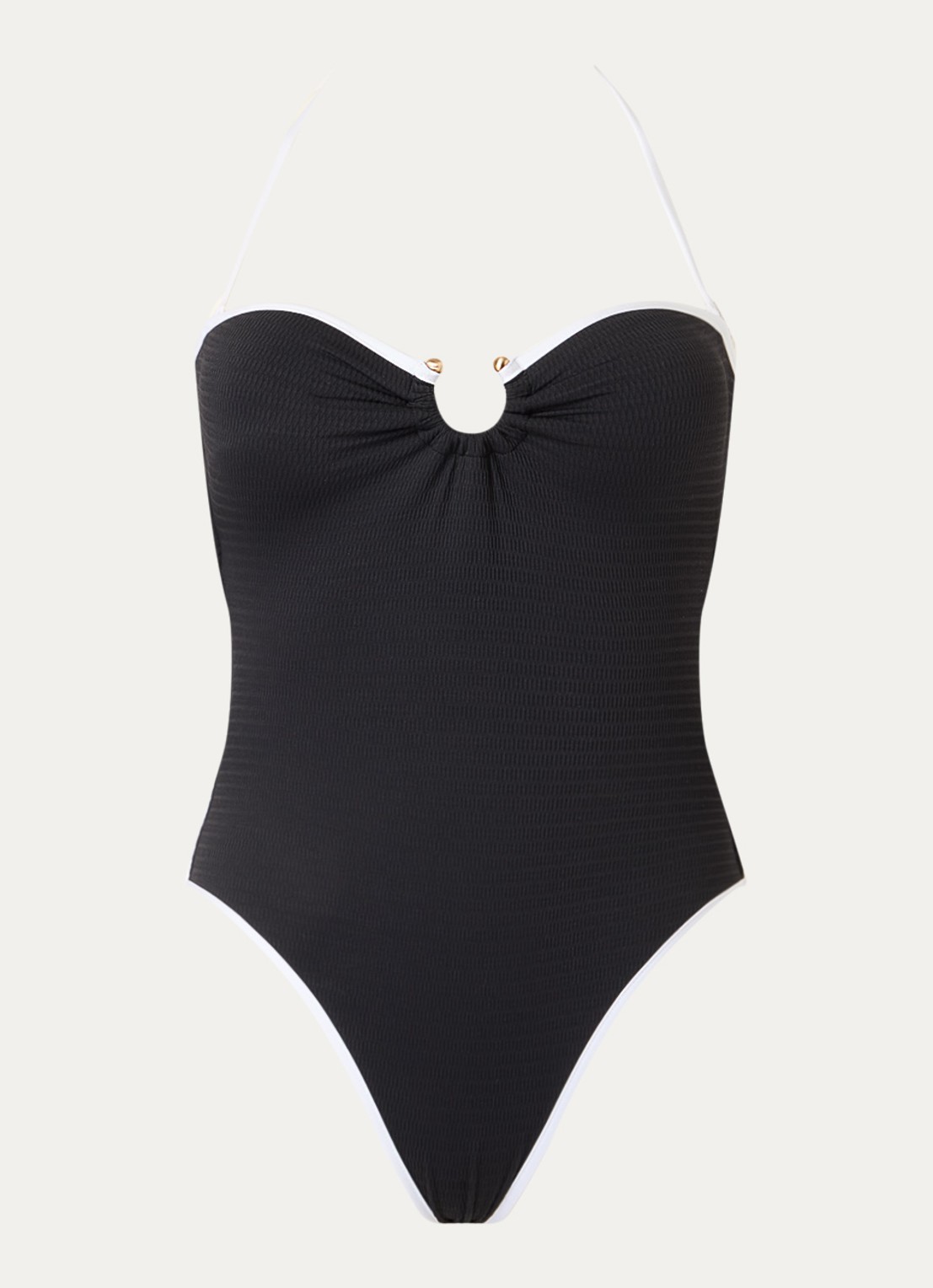 Seafolly Beach Bound bandeau badpak met afneembare bandjes - voorkant 5 zwart