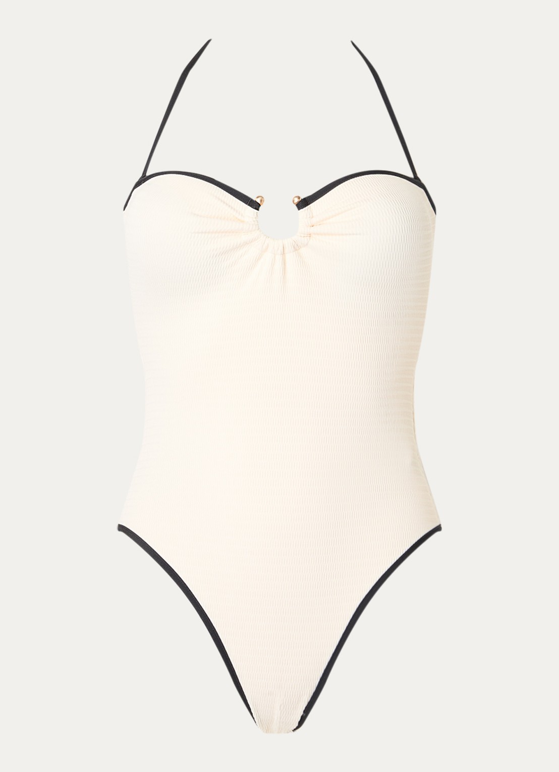 Seafolly Beach Bound bandeau badpak met afneembare bandjes - voorkant 5 creme