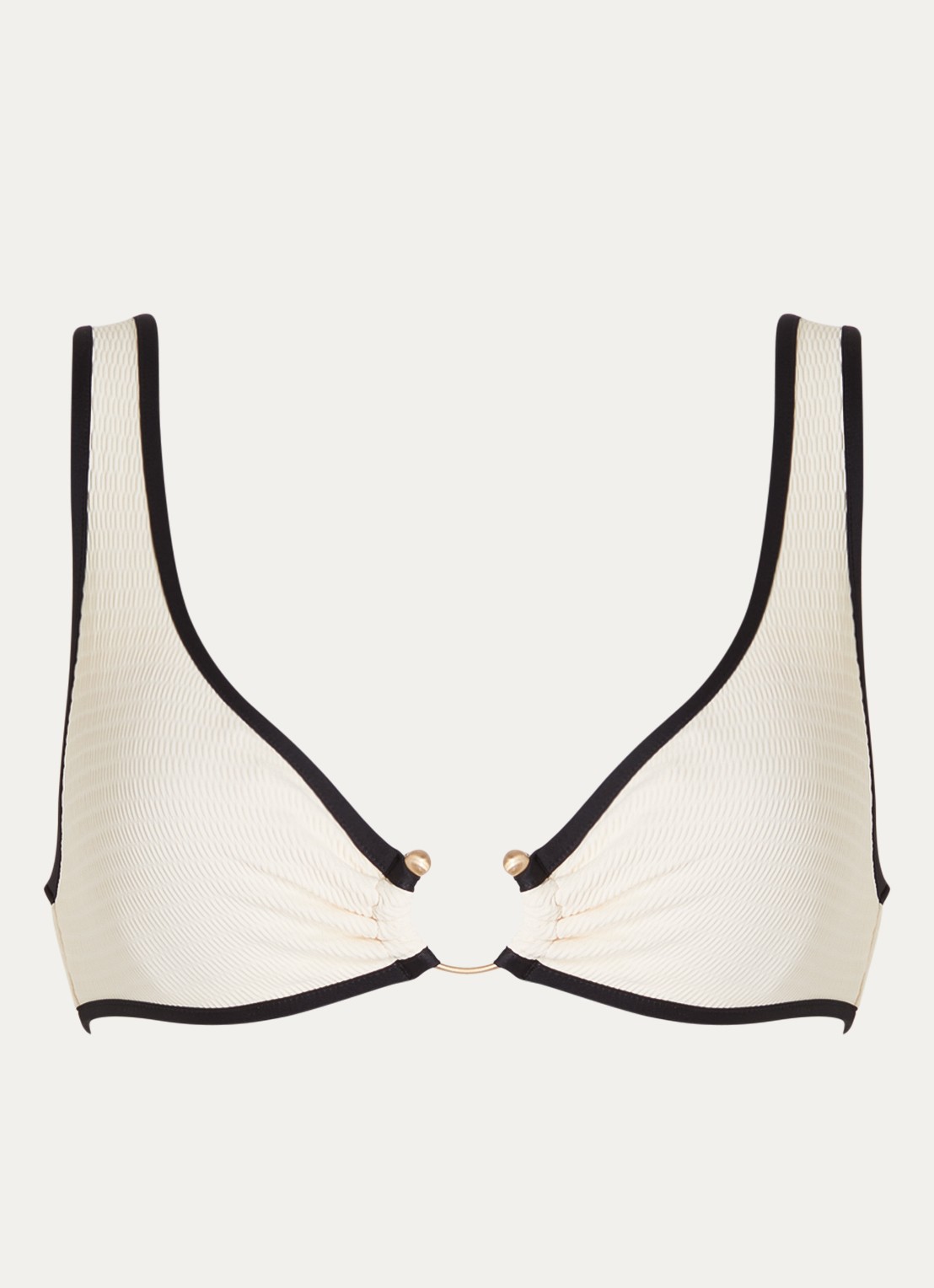Seafolly Beach Bound bikinitop met uitneembare vulling en structuur - voorkant 2 gebroken wit