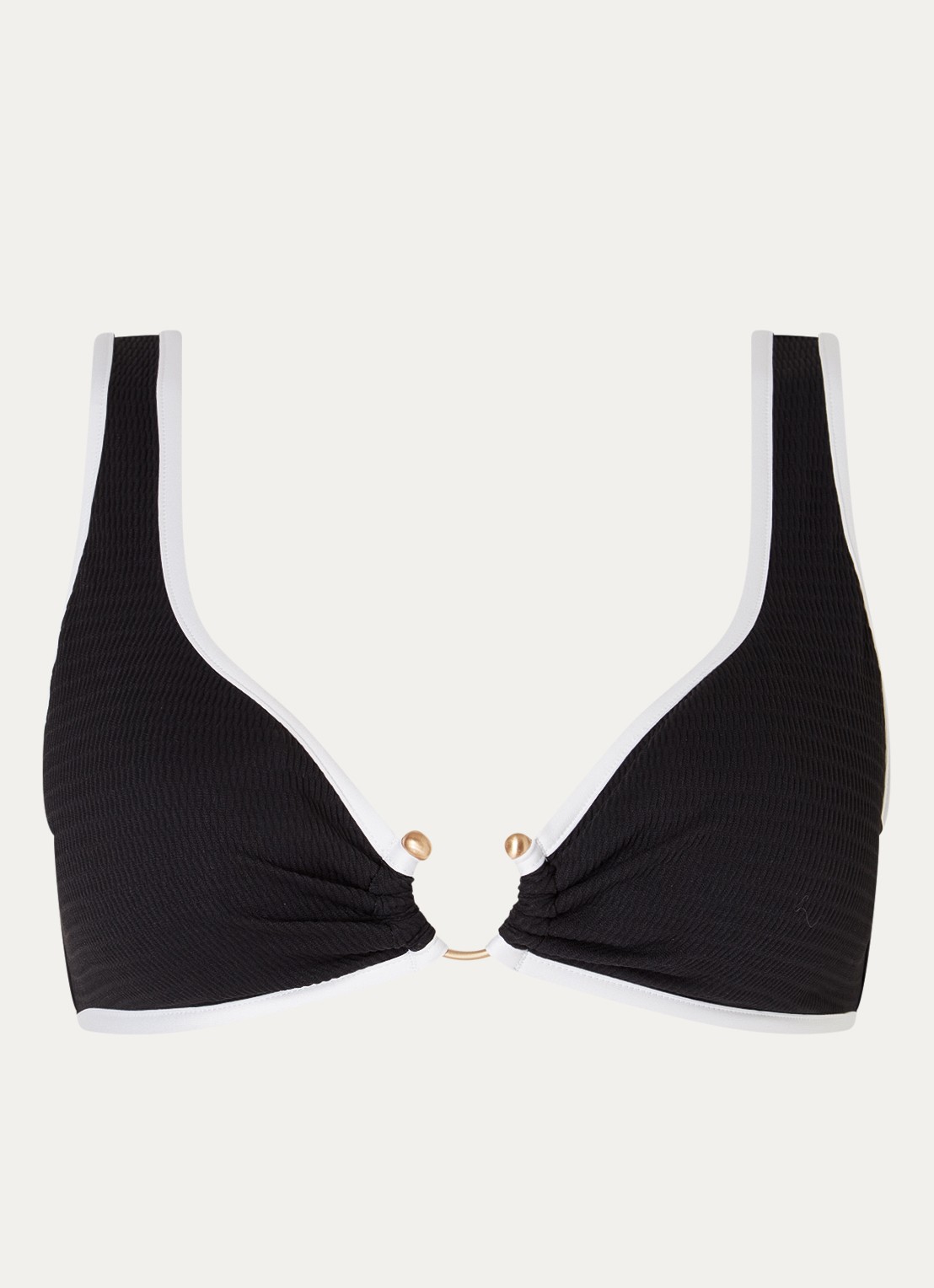 Seafolly Beach Bound bikinitop met uitneembare vulling en structuur - voorkant zwart