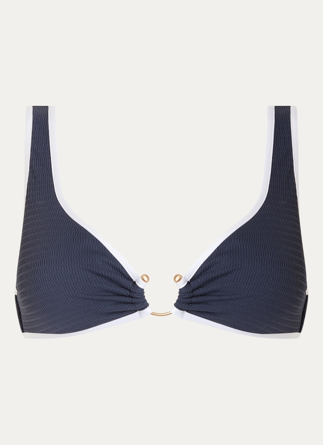Seafolly Beach Bound bikinitop met uitneembare vulling en structuur - voorkant 4 donkerblauw