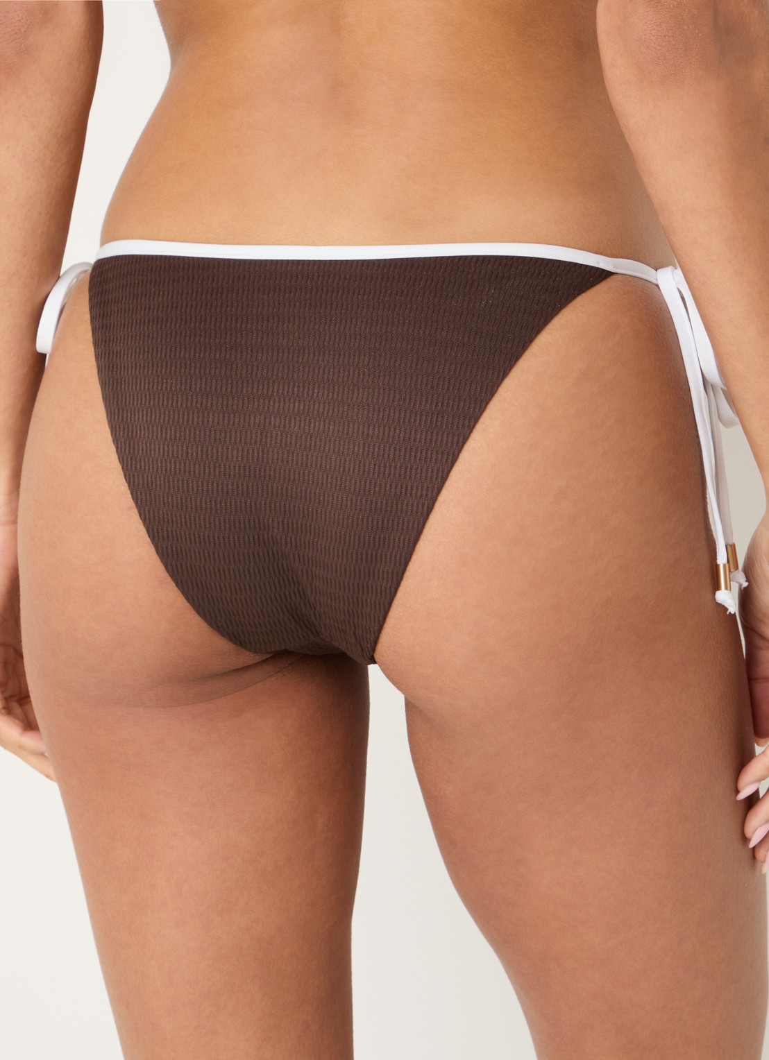 Seafolly Bikinislip met geknoopt detail - achterkant bruin