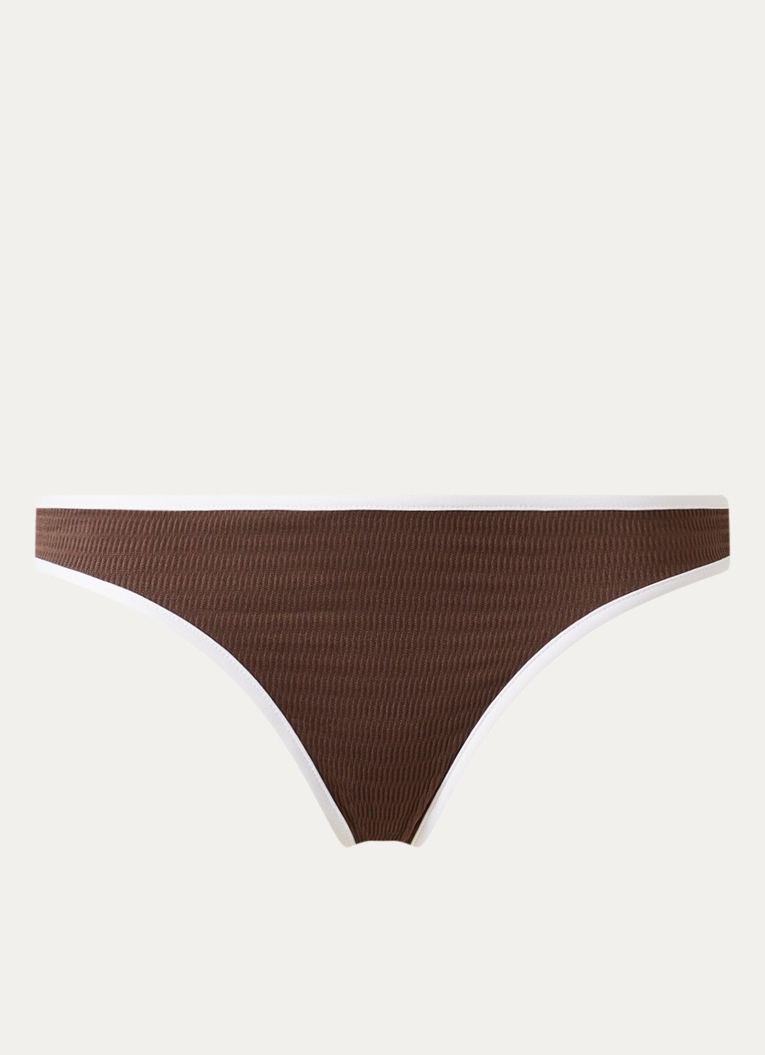 Seafolly Bikinislip met ribstructuur - voorkant bruin