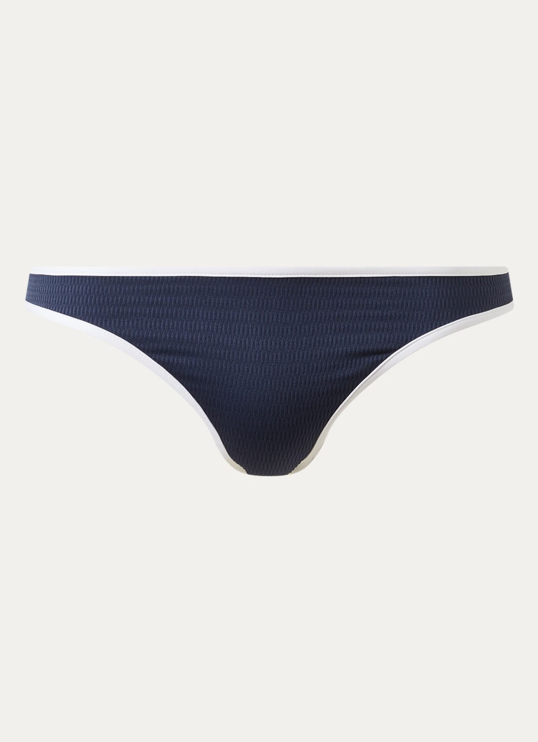 Seafolly Bikinislip met ribstructuur - voorkant donkerblauw