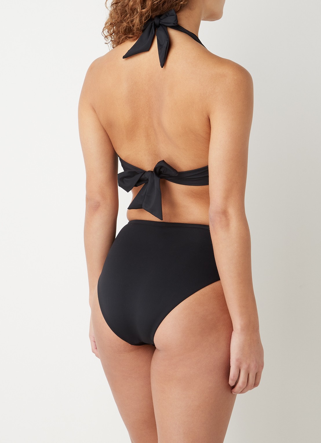 Seafolly Collective high waisted bikinislip met plooidetail - achterkant zwart