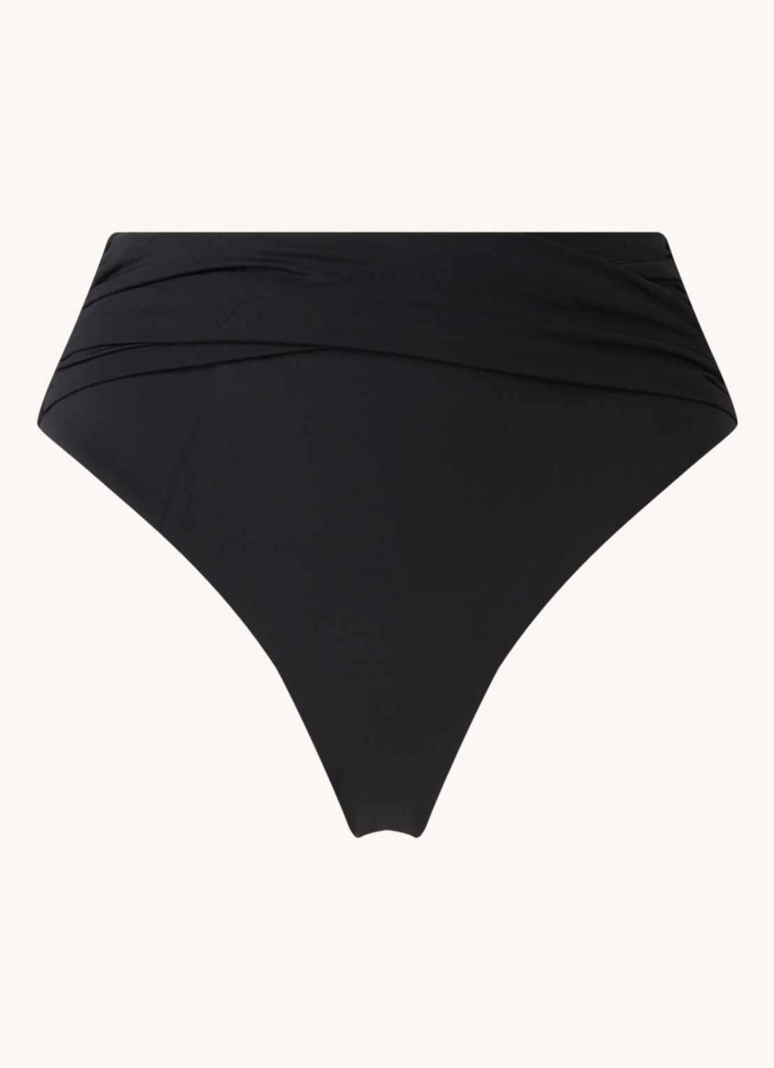 Seafolly Collective high waisted bikinislip met plooidetail - voorkant 2 zwart