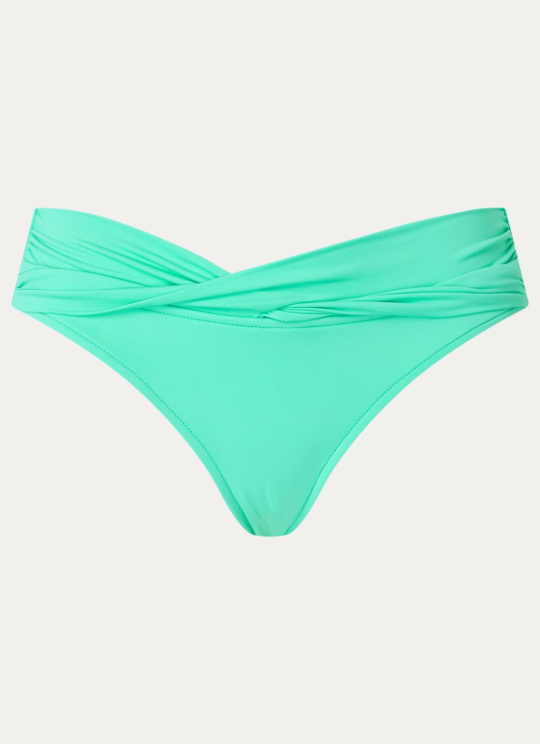 Seafolly Collective hipster bikinislip met plooidetail - voorkant turquoise