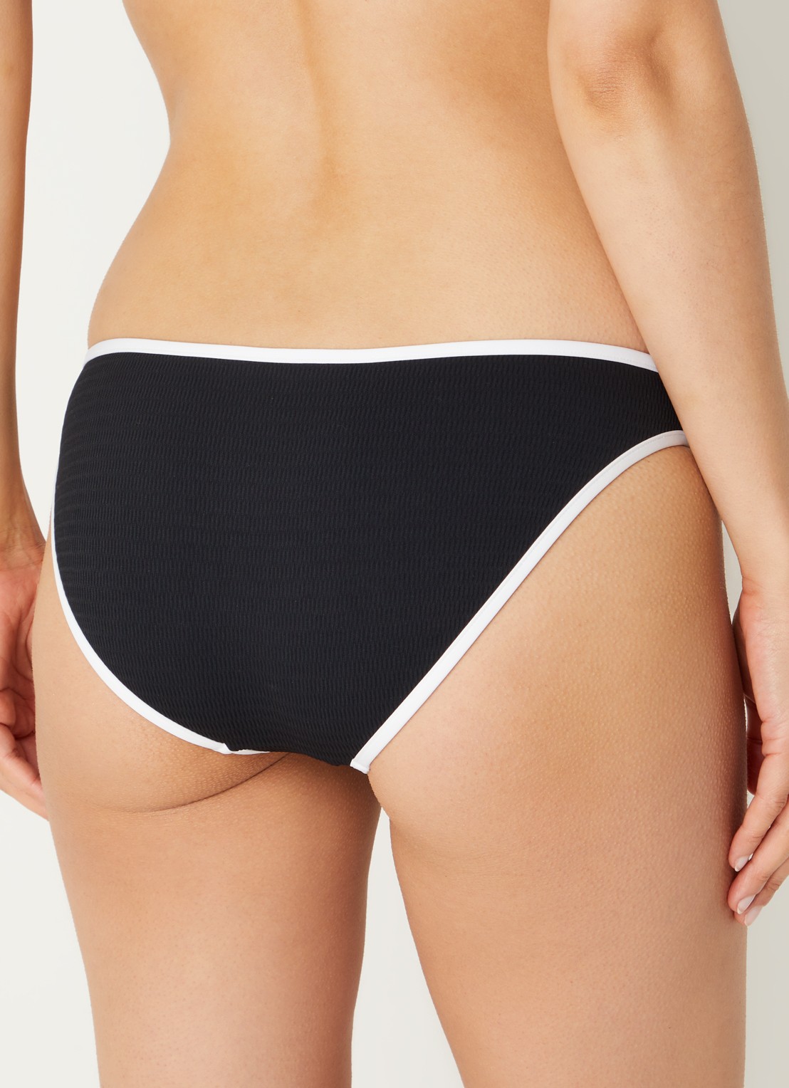 Seafolly Halter bikinitop met ribstructuur - achterkant zwart