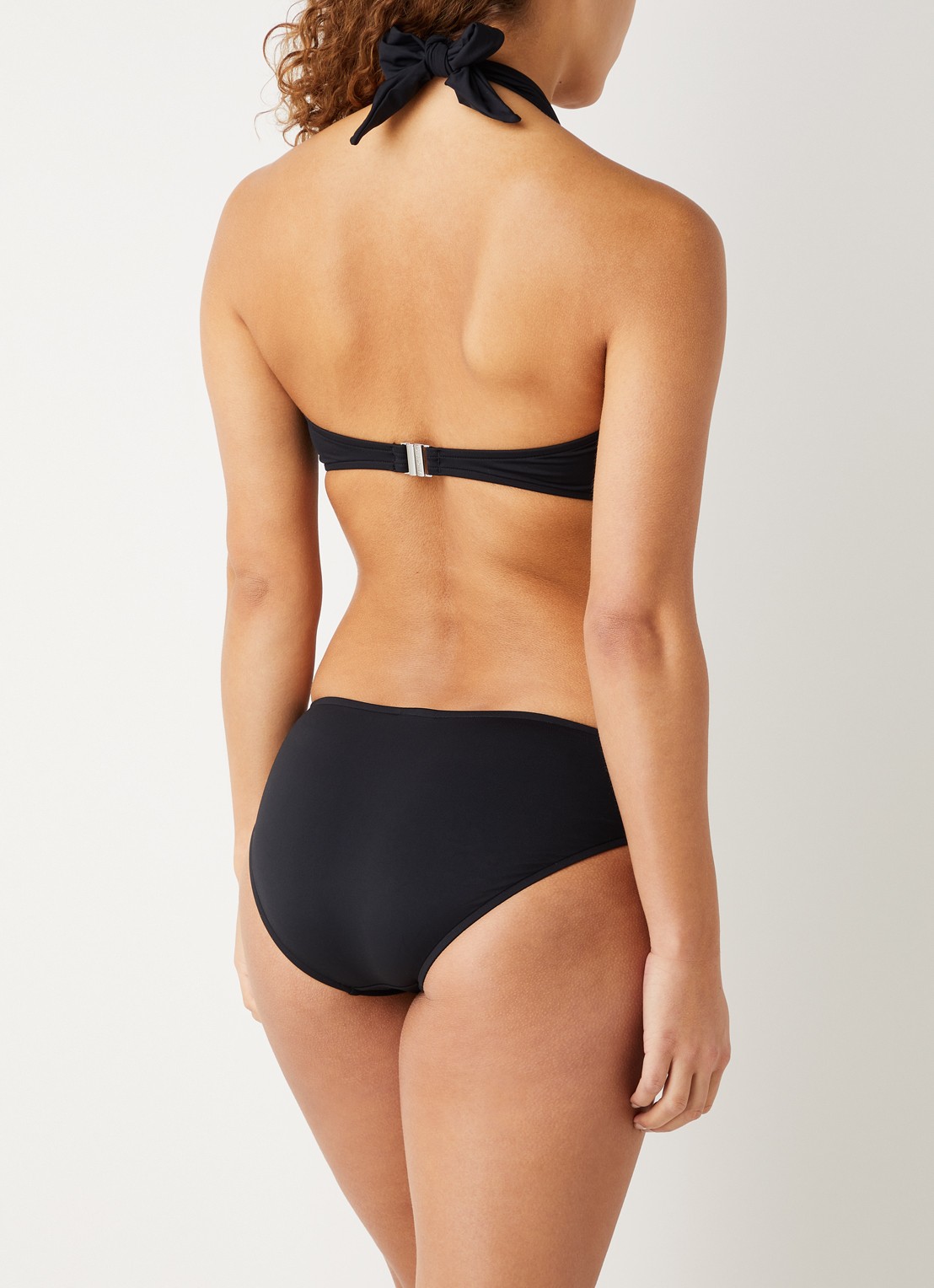 Seafolly Halter voorgevormde bandeau bikinitop  - achterkant zwart