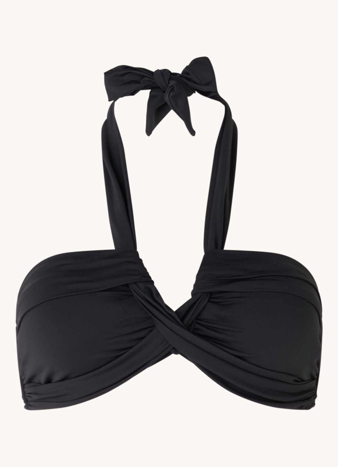 Seafolly Halter voorgevormde bandeau bikinitop  - voorkant 3 zwart