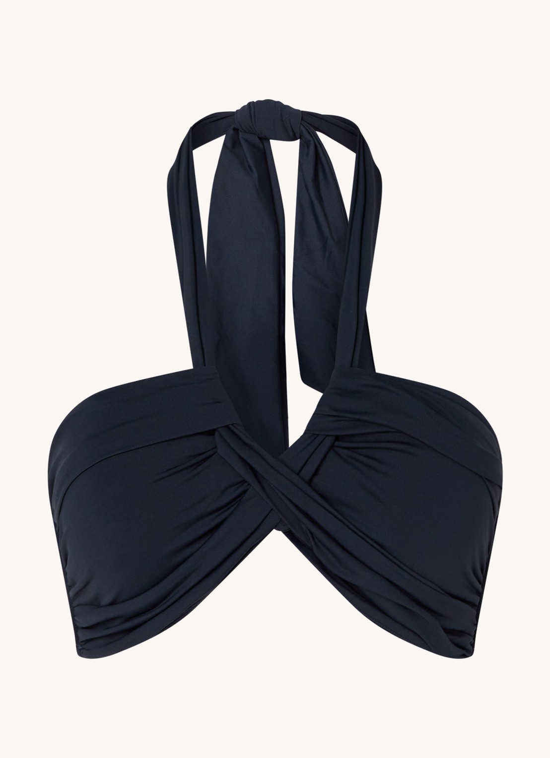 Seafolly Halter voorgevormde bandeau bikinitop  - voorkant 2 donkerblauw