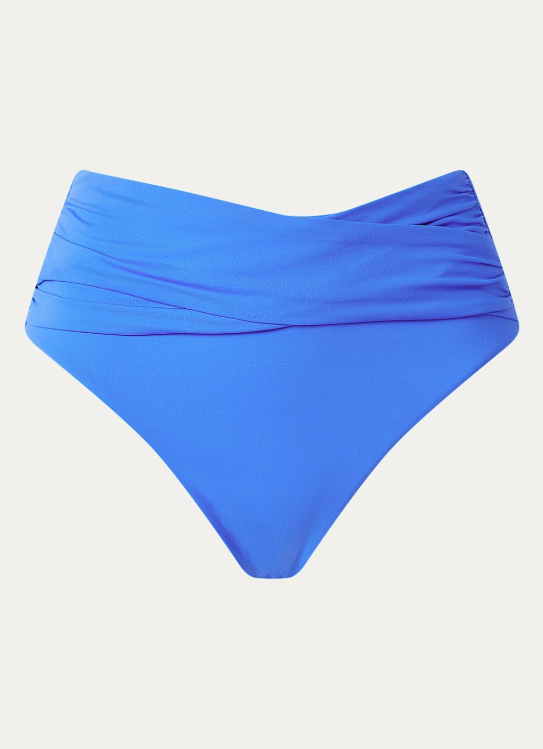 Seafolly High waisted bikinislip met plooidetail - voorkant 4 blauw