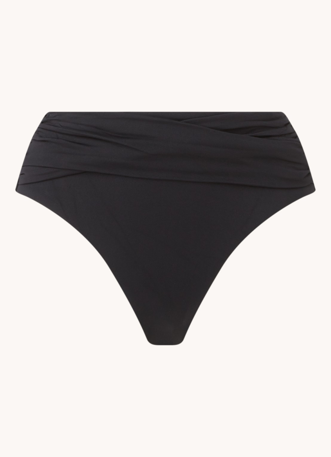 Seafolly High waisted bikinislip met plooidetail - voorkant 3 zwart