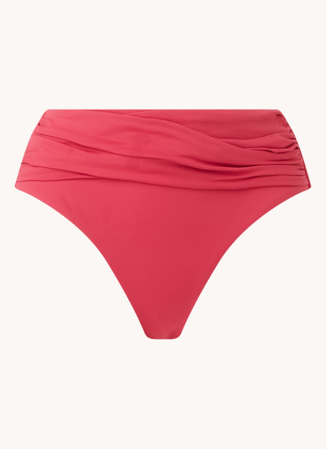 Seafolly High waisted bikinislip met plooidetail - voorkant 3 steenrood