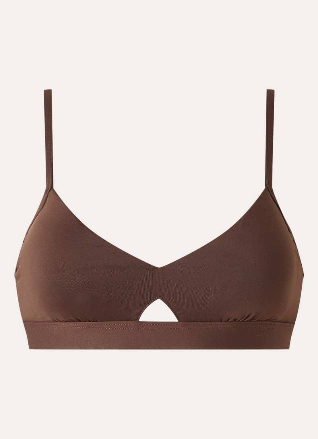 Seafolly Hybrid brallete bikinitop - voorkant chocoladebruin