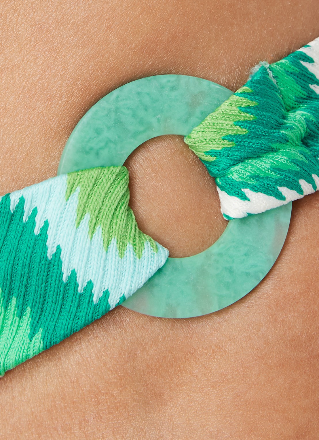 Seafolly Neue Wave brazilian bikinislip met print - detail 2 groen