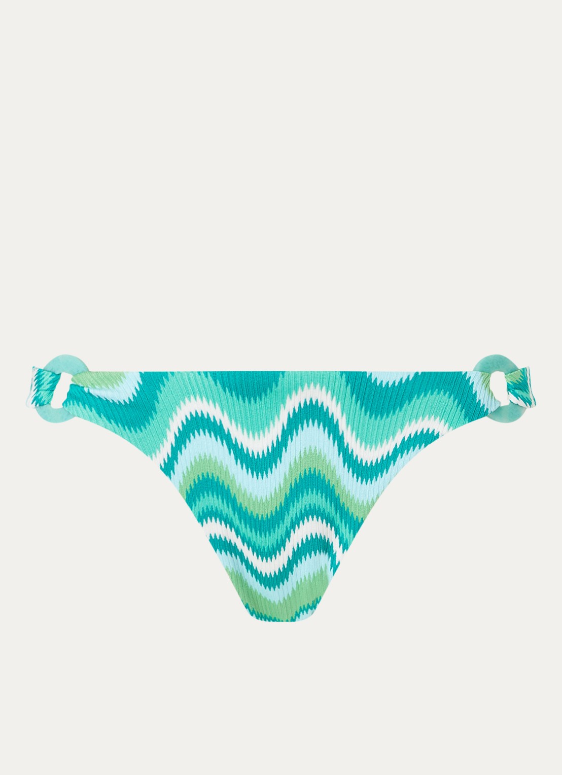 Seafolly Neue Wave brazilian bikinislip met print - voorkant 3 groen